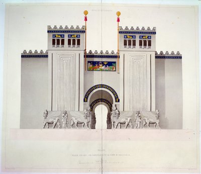Reconstruction of the entrance of the palace of Sargon II at Khorsabad, Iraq by Felix Thomas